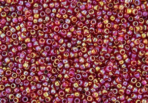 6/0 Toho Japanese Seed Beads - Ruby Transparent Rainbow #165C