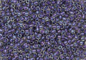 6/0 Toho Japanese Seed Beads - Purple Lined Crystal Luster #265