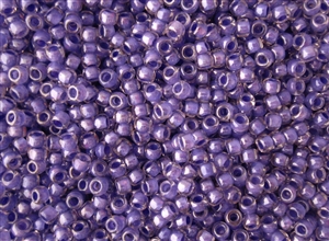 6/0 Toho Japanese Seed Beads - Purple Lined Crystal Luster #988