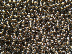 6/0 Toho Japanese Seed Beads - Black Diamond Bronze Lined #993