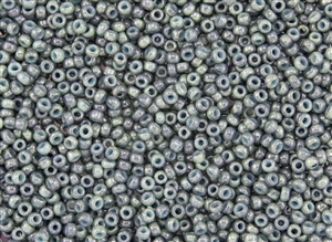 6/0 Toho Japanese Seed Beads - Blue Marbled Lt. Sea Foam Opaque #1208