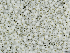 6/0 Toho Japanese Seed Beads - White Opal Silver Lined #2100