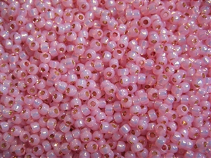 6/0 Toho Japanese Seed Beads - PermaFinish Pink Opal Silver Lined #PF2105