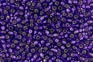 6/0 Toho Japanese Seed Beads - PermaFinish Purple Poppy Silver Lined #PF2225