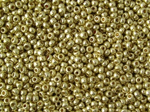 6/0 Toho Japanese Seed Beads - PermaFinish Yellow Gold Metallic #PF559