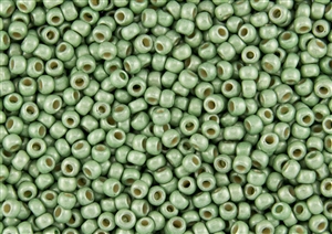 6/0 Toho Japanese Seed Beads - PermaFinish Green Metallic Matte #PF560F
