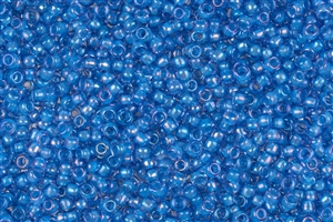 8/0 Toho Japanese Seed Beads - Opaque Blue Lined Light Sapphire Rainbow #309