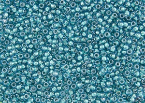 8/0 Toho Japanese Seed Beads - Teal Lined Aqua #377