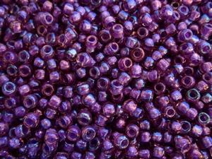 8/0 Toho Japanese Seed Beads - Purple Lined Amethyst Transparent #928