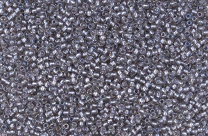 8/0 Toho Japanese Seed Beads - Grey Lined Soft Rose Rainbow #1807