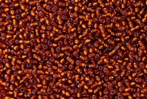 8/0 Toho Japanese Seed Beads - Burnt Orange Silver Lined #2208