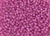 8/0 Toho Japanese Seed Beads - PermaFinish Hot Pink Opal Silver Lined #PF2107