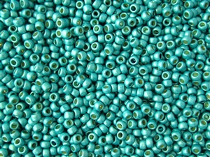 8/0 Toho Japanese Seed Beads - PermaFinish Turquoise Metallic Matte #PF569F