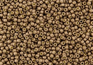 8/0 Toho Japanese Seed Beads - PermaFinish Pale Bronze Metallic Matte #PF593F