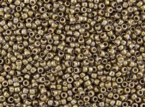 8/0 Toho Japanese Seed Beads - Hybrid Luster Gold Smoky Topaz Rose and Green #Y185