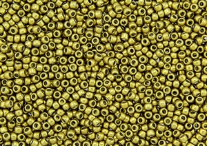 8/0 Toho Japanese Seed Beads - Hybrid ColorTrends Metallic Satin Patina Brass #YPS0017