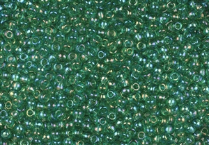 11/0 Toho Japanese Seed Beads - Lt. Green Transparent Rainbow #164B