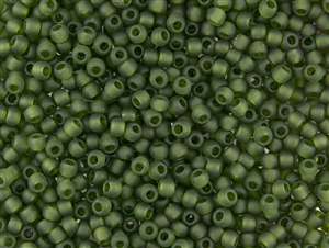 11/0 Toho Japanese Seed Beads - Olivine Green Transparent Matte #940F