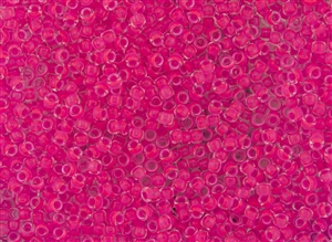 11/0 Toho Japanese Seed Beads - Neon Pink Lined Crystal #971