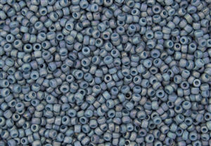 **Discontinued Color** 11/0 Toho Japanese Seed Beads - Ancient Powder Blue Rainbow #2010