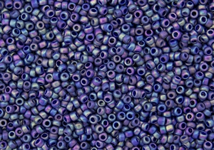 11/0 Toho Japanese Seed Beads - Ancient Dark Blue Rainbow Matte #2015
