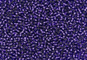 11/0 Toho Japanese Seed Beads - PermaFinish Purple Poppy Silver Lined #PF2225