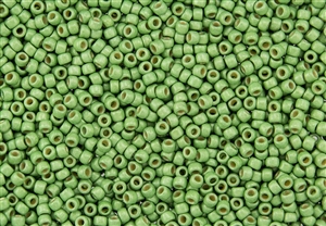 11/0 Toho Japanese Seed Beads - PermaFinish Spring Green Metallic Matte #PF587F