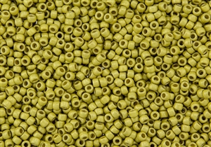 11/0 Toho Japanese Seed Beads - PermaFinish Lemon Gold Metallic Matte #PF590F