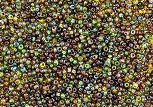 11/0 Toho Japanese Seed Beads - Hybrid Transparent Picasso Mix