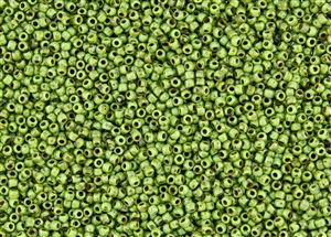 11/0 Toho Japanese Seed Beads - Hybrid Opaque Mint Green Picasso #Y321