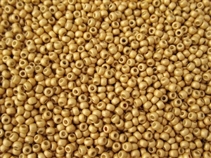 15/0 Toho Japanese Seed Beads - PermaFinish Gold Metallic Matte #PF557F
