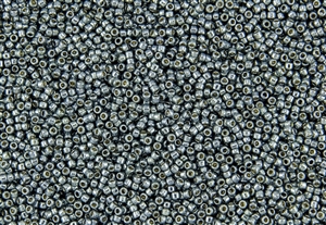 15/0 Toho Japanese Seed Beads - PermaFinish Sage Grey Metallic #PF577