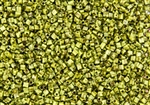 11/0 Triangle Toho Seed Beads - Hybrid Sour Green Apple Picasso #Y310