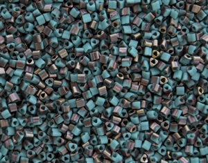 11/0 Triangle Toho Seed Beads - Hybrid Frosted Turquoise Apollo #Y857F