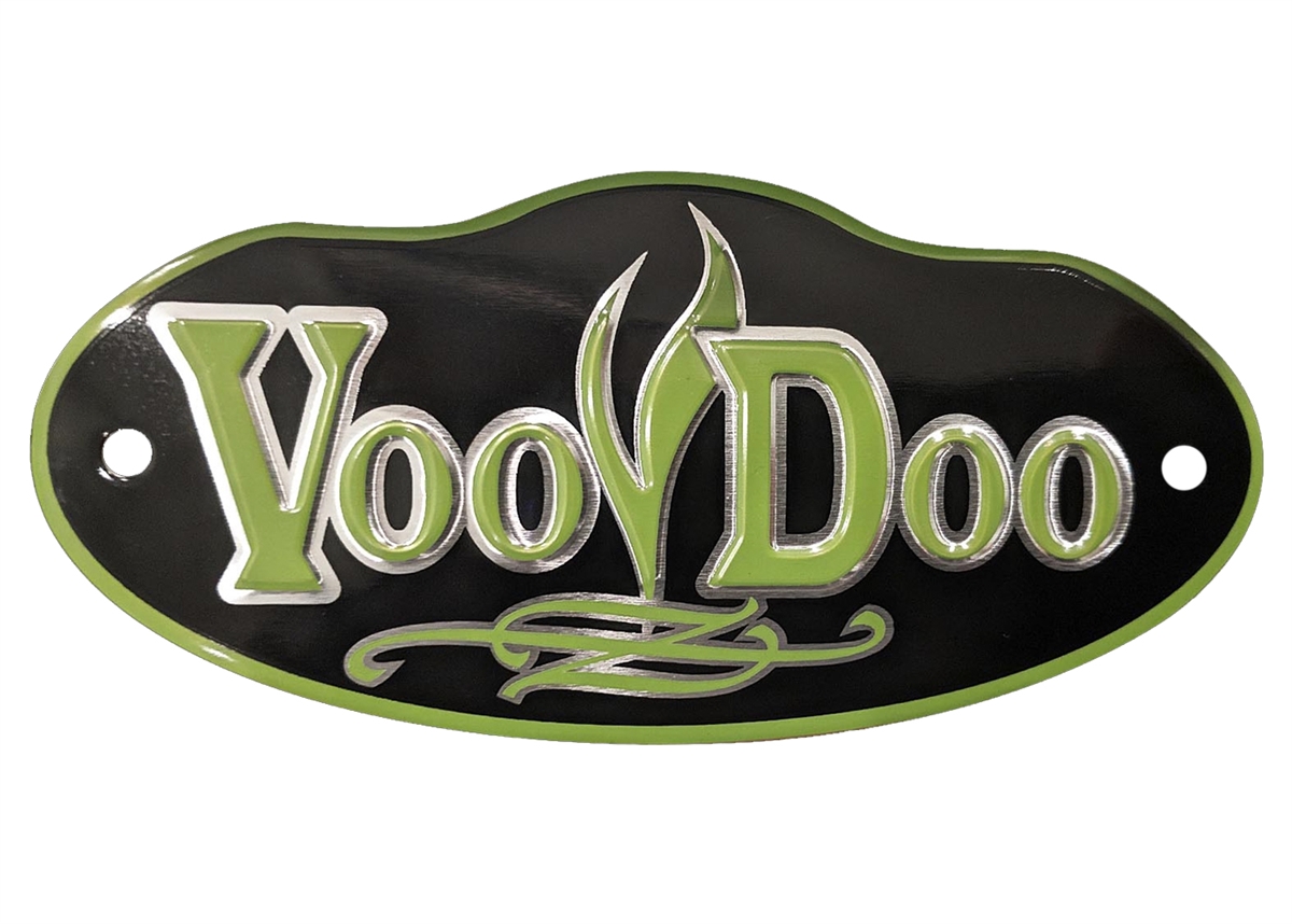 Voodoo Exhaust Badge in Black and Green