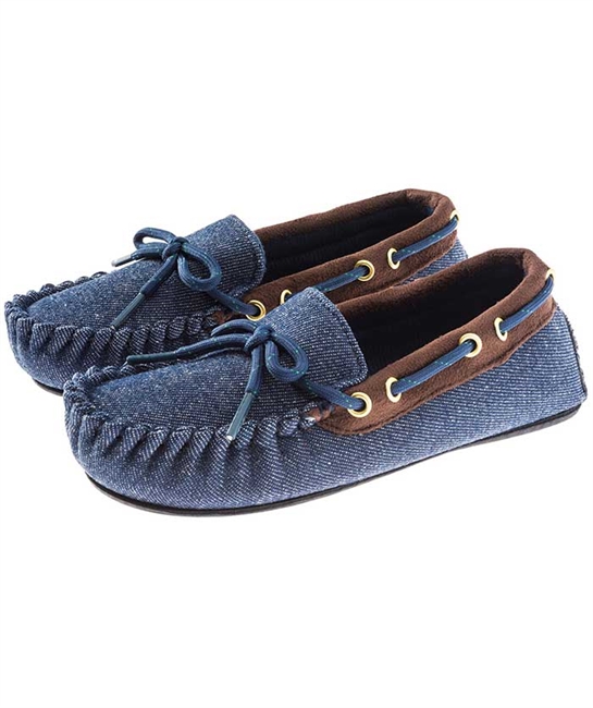 Trimfit Shoes - Denim Moccasin - Perfect for Small Feet - Adaptive Wheelchair Clothing & Accessories