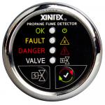 Fireboy-Xintex Propane Fume Detector w/Plastic Sensor  Solenoid Valve - Chrome Bezel Display