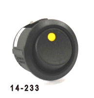 K4 Round Button Single Pole Rocker Switch With Amber Dot "On" Light 14-233