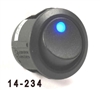 K4 Round Button Single Pole Rocker Switch With Blue Dot "On" Light 14-234