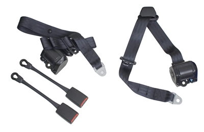 EMPI 3851 3 Point Retractable Seat Belt/Harness Black X2