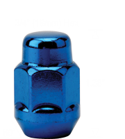 BLUE LUG NUTS OPEN END BULGE ACORN  1/2-20  19mm HEX  WHEEL NUT LUG