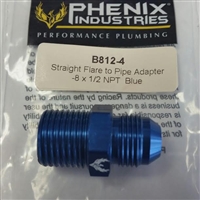 Straight Flare to Pipe Adapter -8 x 1/2 NPT Blue