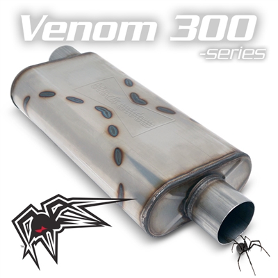 Black Widow Venom 300 Exhaust Muffler 3" center/driver offset