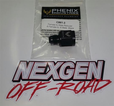 (DISCONTINUED) -8 FEMALE TO -6 MALE REDUCER PHENIX BLACK 2PC