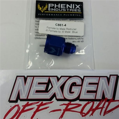 -8 FEMALE TO -6 MALE REDUCER PHENIX BLUE 2PC