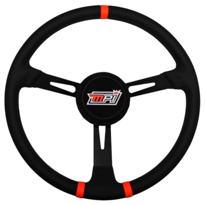 MPI 15" / 380mm Diameter 3-1/4" Dish Black Suede Late Model Or Stock Car Steering Wheel