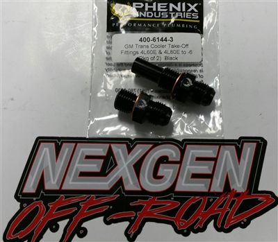 -6 AN x 1/4 NPS 4L80E 4L60E GM transmission oil cooler adapter fittings USA PHENIX INDUSTRIES