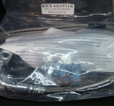 Rock Krawler RK02039 Rear Long Travel Stainless Steel Brake Lines Set of 2