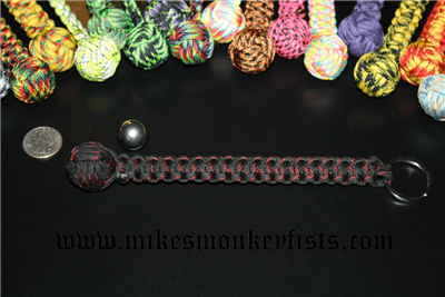 Monkey Fist Keychain 8" - Multi Colored, Great for self defense, or survival!