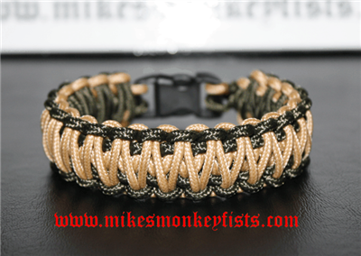 Paracord Bracelet - Double Solomon Bar Weave - 2 Color